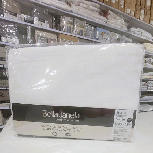 Cortina Inove Duplex Bellini Branco 5,40m x 2,50m indicado para trilho até 3,00m de largura -  Bella Janela