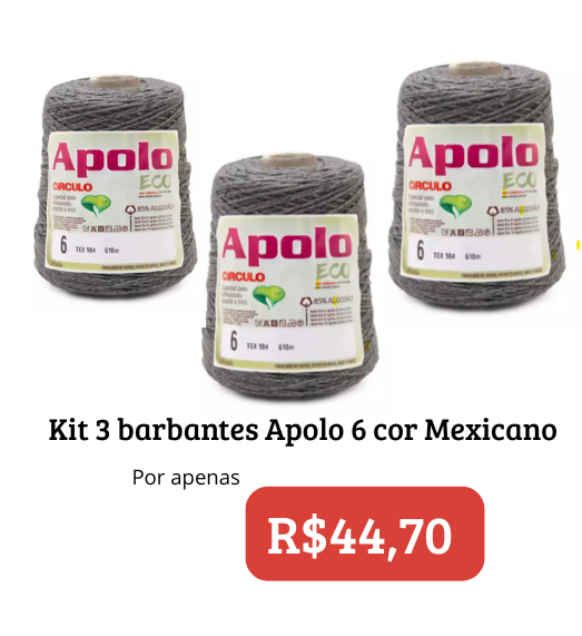KIT 3 BARBANTES APOLO n6 COR MEXICANO