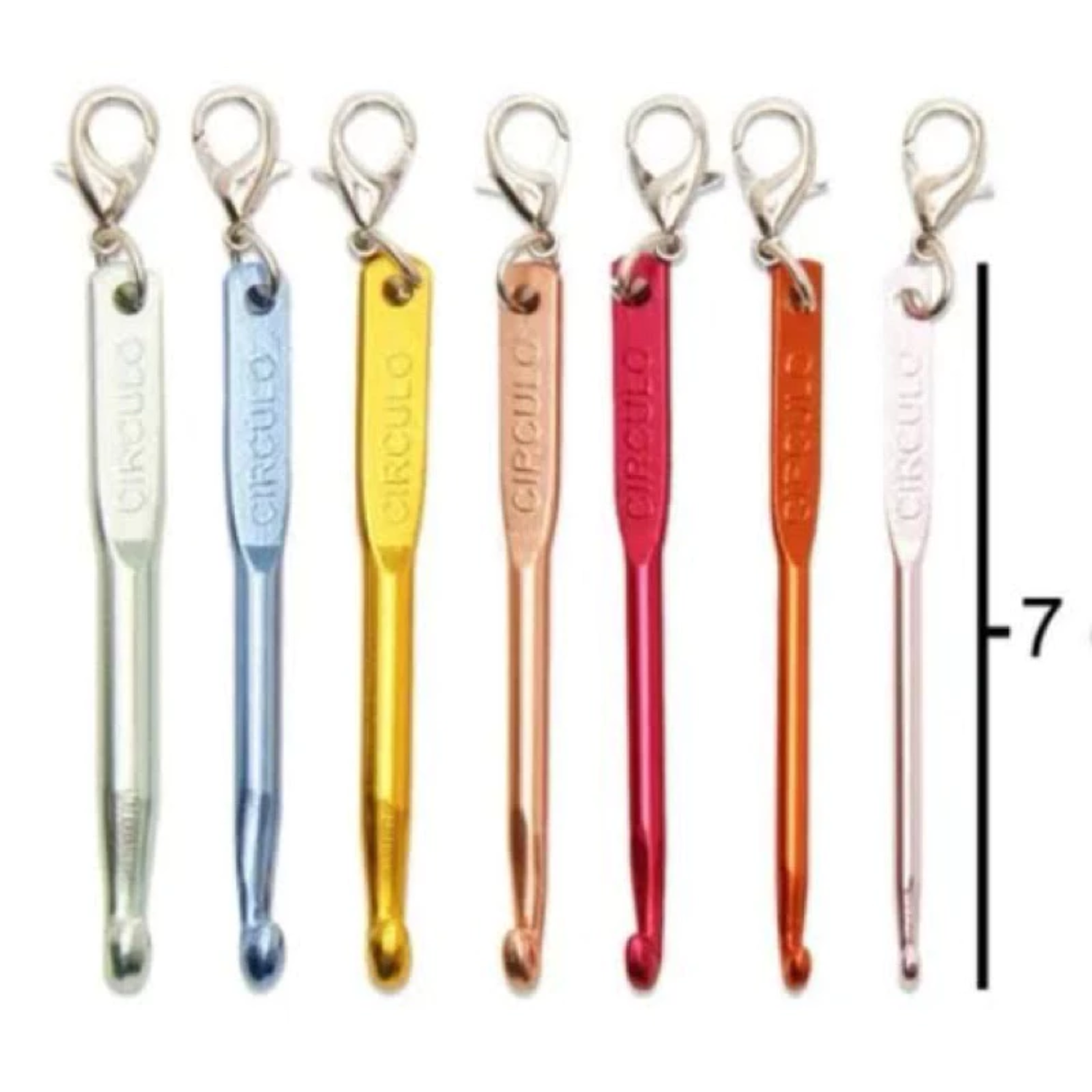  Mini Chaveiro Agulhas De Crochê Círculo De 3,0mm á 6,0mm